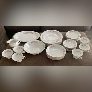 Vintage Wawel Floral Set of 32 Dinnerware Items ~ Made in Poland